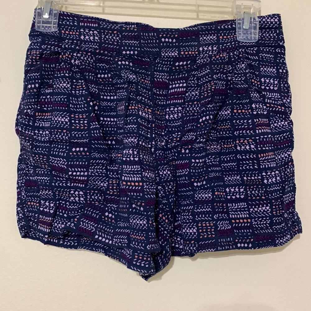 Navy blue shorts with pattern